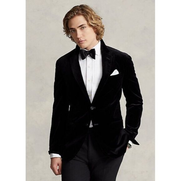 Ralph Lauren Other - RRL Ralph Ralph Lauren Mens Blazer Jacket Velvet  Black Size 46L  Blue Label